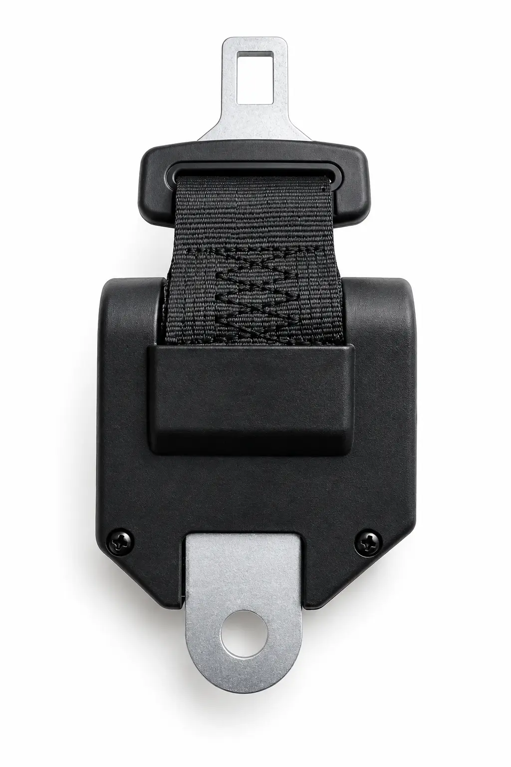 2-point coach seat belt retractor unit with extended webbing and bolt anchor