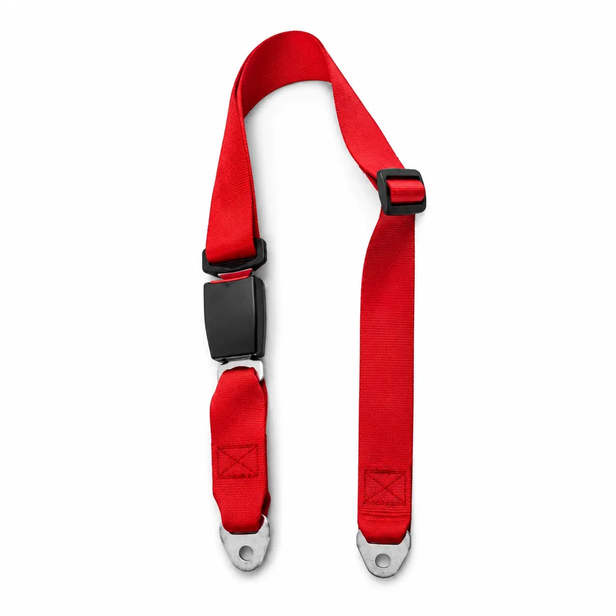 2-point static lap belt component and receiver mechanism