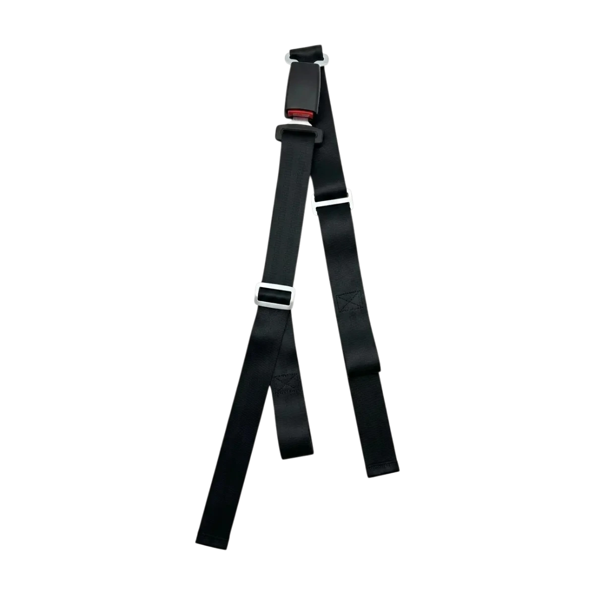 Dual shoulder straps integrated with main waist restraint and metal latch buckle